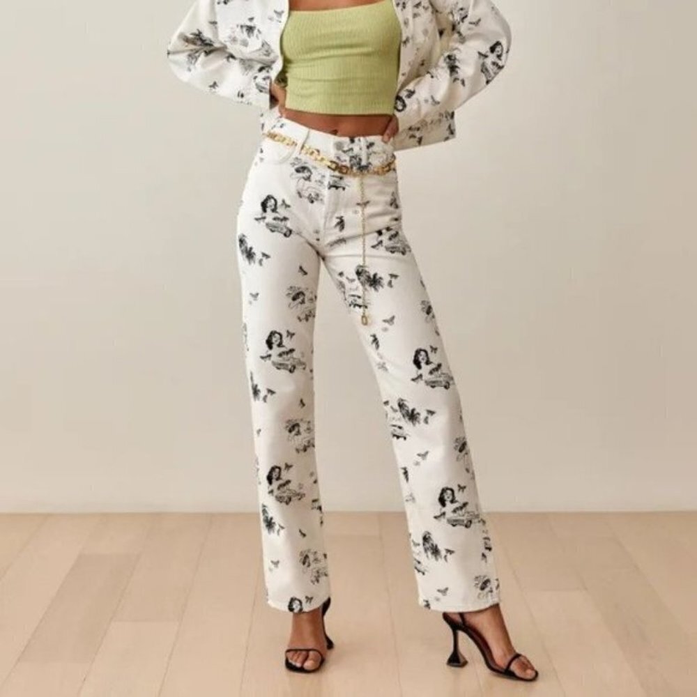 Reformation Joyride High Rise Straight Jeans in Lowrider size 25 NWT